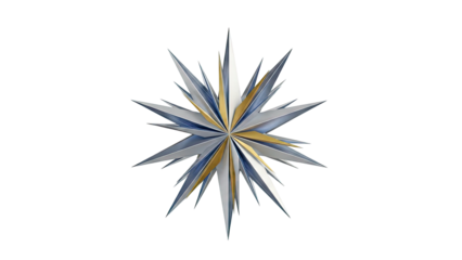 Abstract Starburst Sculpture with Metallic Accents