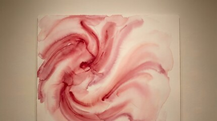 A swirly pink liquid spills on a surface creating a beautiful pattern