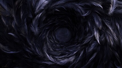 Dark Feathers Swirling Vortex Abstract Background