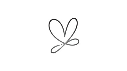 Minimalist heart-like design, formed by interconnected lines. The shape has a gradient from light to dark gray