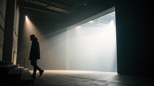 Barely visible human outline integrated into light and shadow, non-specific identity, emotional understatement, diffused illumination, minimalist negative space, cinematic mood