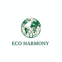 Green Eco Harmony Global Nature Logo