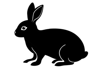 Obraz premium black silhouette of a rabbit, rabbit icon