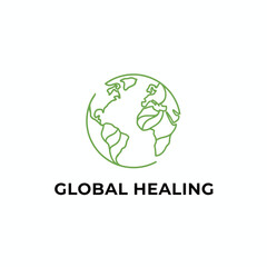 Global Healing Green Nature Earth Logo