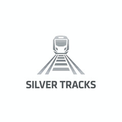 Modern High Speed Silver Train Logo