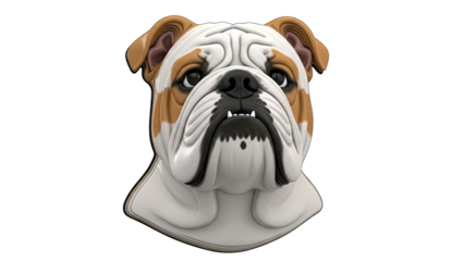 Stylized 3D Render of an English Bulldog Head