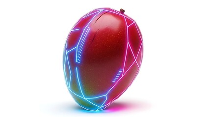 Futuristic apple with neon lights