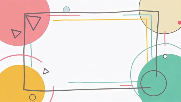Vibrant Abstract Geometric Circles With Lines And Frames.
