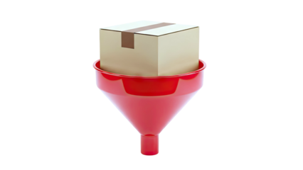 Cardboard Box in Red Funnel