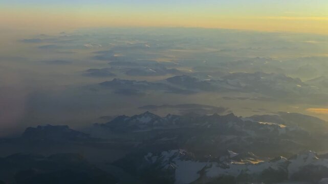 Greenland Ice Caps North Pole Polar passenger window seat Denmark Canada Iceland Europe aerial view Autumn morning afternoon sunset sunrise Dreamliner Boeing 787 airplane great circle navigation