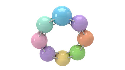 Colorful Spheres Connected in a Ring Structure