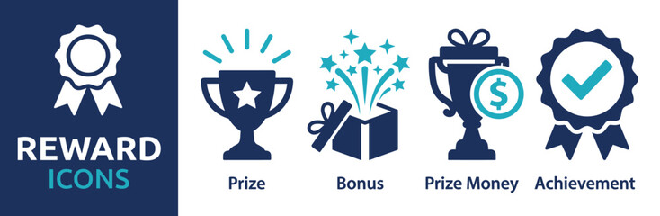 Set of 5 reward icons vector