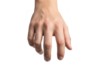 Human hand reaching down isolated on transparent background