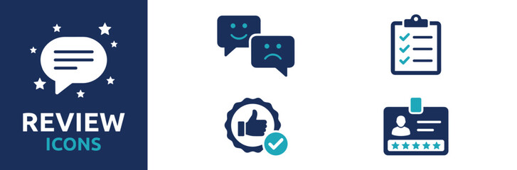 Set of review icons vector