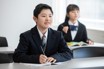 授業を受ける男子学生
