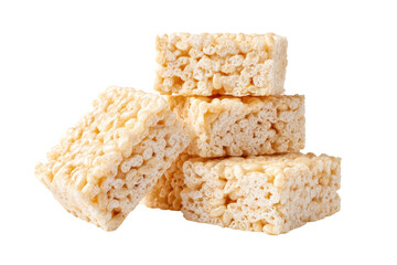 Stack of sweet, chewy rice cereal treats
