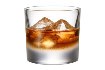 Whiskey glass with mountain shaped ice cubes