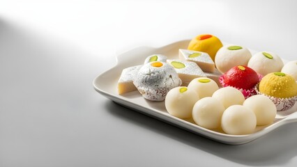 Assorted indian sweets on a plate