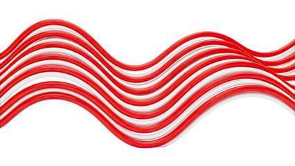Wavy Red and White Stripes