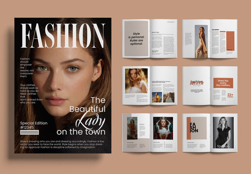 Fashion Magazine Editorial Layout Template