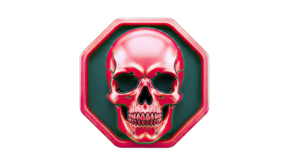 Red Skull Warning Sign