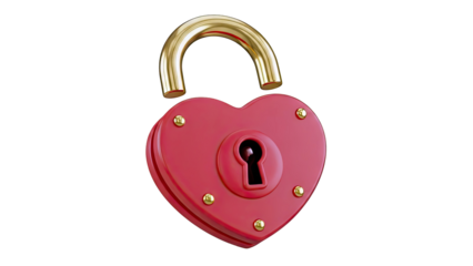 Red Heart Shaped Padlock