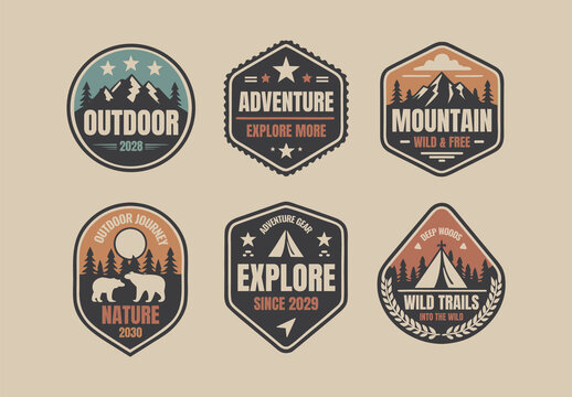 Mountain Adventure Badge Collection Set