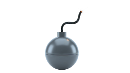 Black Bomb with lit fuse