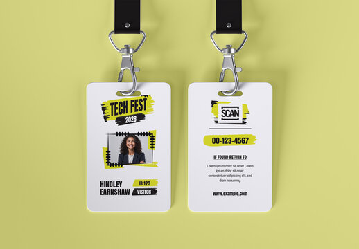 Tech Event ID Card Design Template