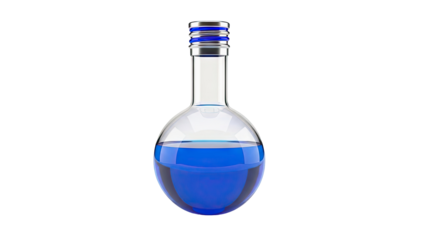 Round Bottom Flask with Blue Liquid