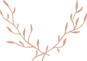 Minimal Hand Drawn Floral Initial Wedding Logo