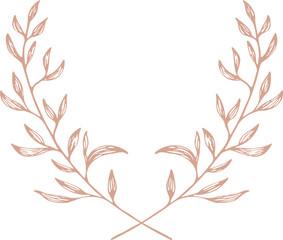 Rustic Hand Drawn Floral Wedding Logo Design