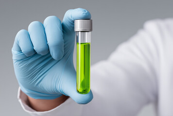 Scientists are conducting experiments in the laboratory by holding liquid test tubes