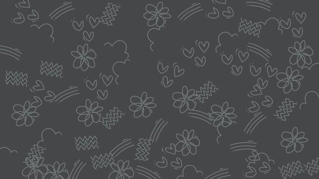 Mysterious gray background adorned with charming white flower hearts. Perfect for romantic design projects or elegant greeting cards.