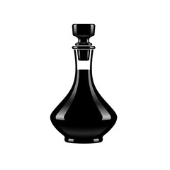 Elegant glass decanter filled with dark liquid, perfect for spirits or wine.