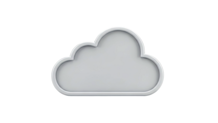 3D Render of a Grey Cloud Icon