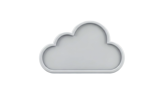 3D Render of a Grey Cloud Icon - Powered by Adobe