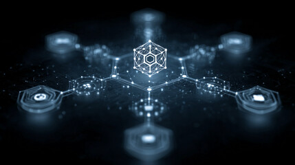 Digital governance nodes representing networked authority, decentralized oversight, compliance flow, and modern regulatory systems
