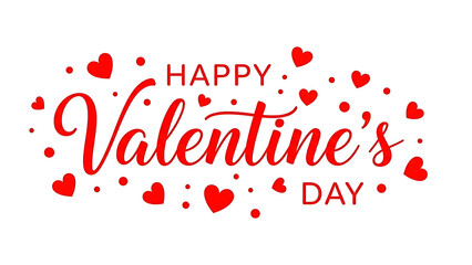 Happy valentine's day greeting card isolated on transparent background