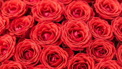 Vibrant red roses isolated on transparent background