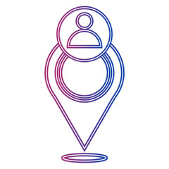 Pin Location Neon Icon