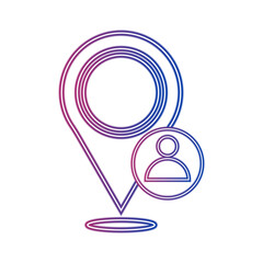 Pin Location Neon Icon