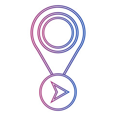 Pin Location Neon Icon