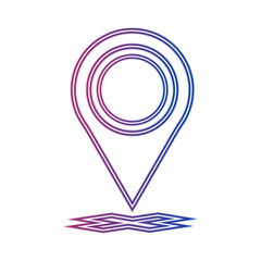 Pin Location Neon Icon