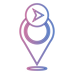 Pin Location Neon Icon