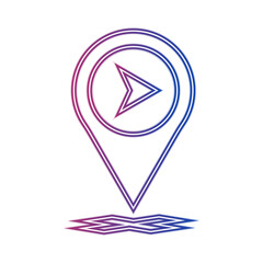 Pin Location Neon Icon