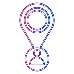 Pin Location Neon Icon