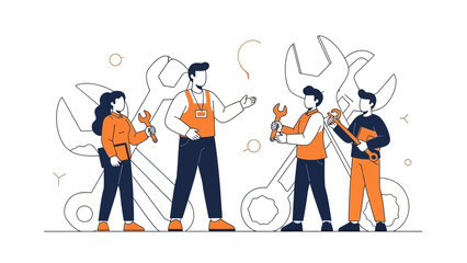 Teamwork and Repair: Diverse People Working Together with Wrenches
