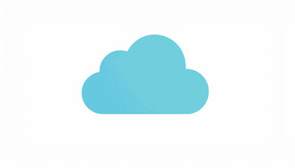 Fototapeta premium A simple and clean illustration of a bright blue cloud on a white background, representing weather or cloud computing concepts