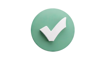 White checkmark on a green circle
